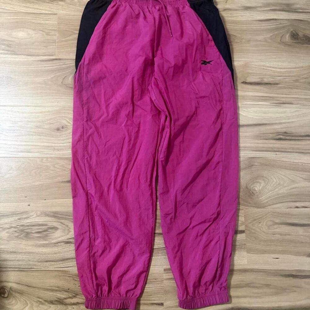 Retro style Reebok pink track pants baggy fit streetwear Size Large